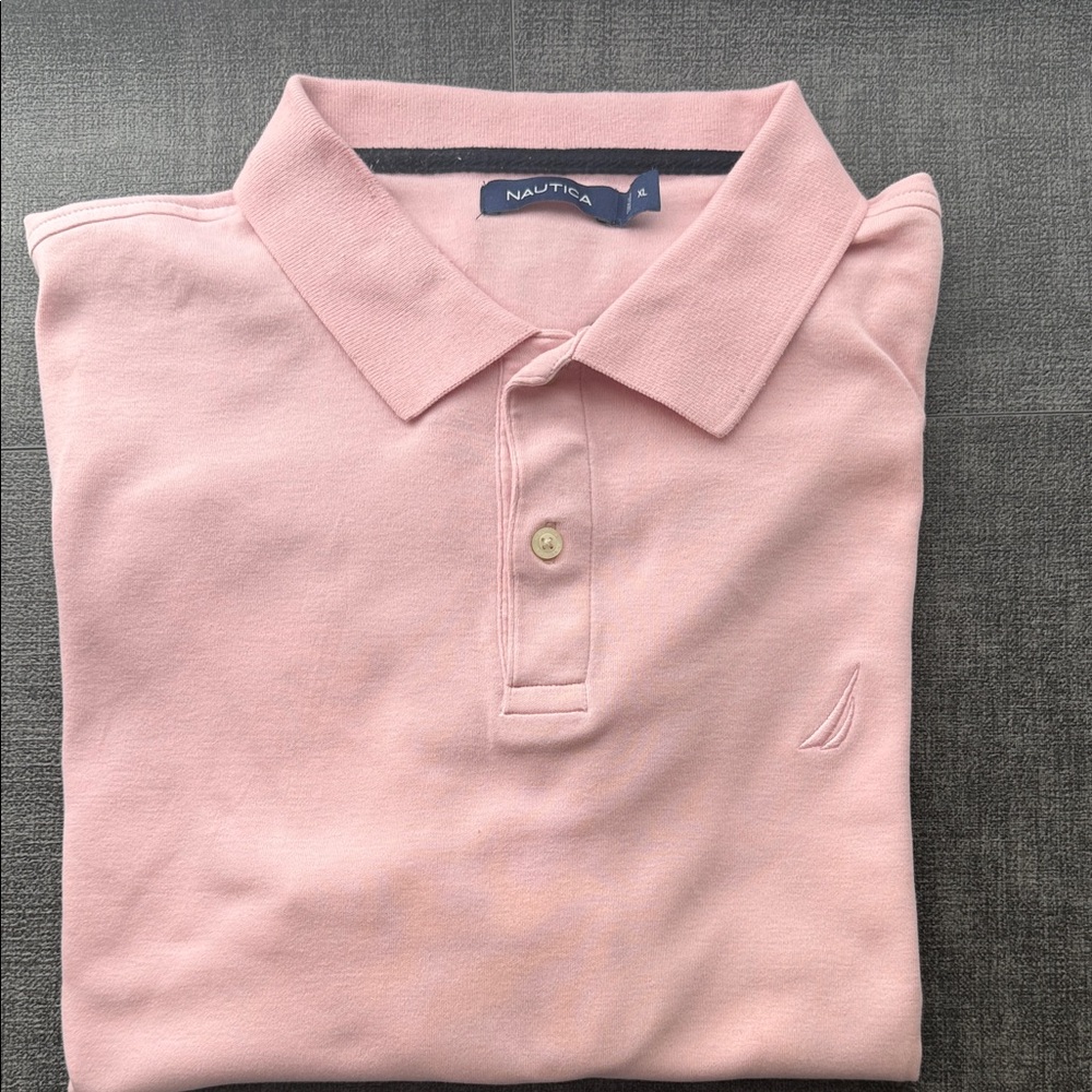 Nautica Men's Light Pink Polo Shirt - XL